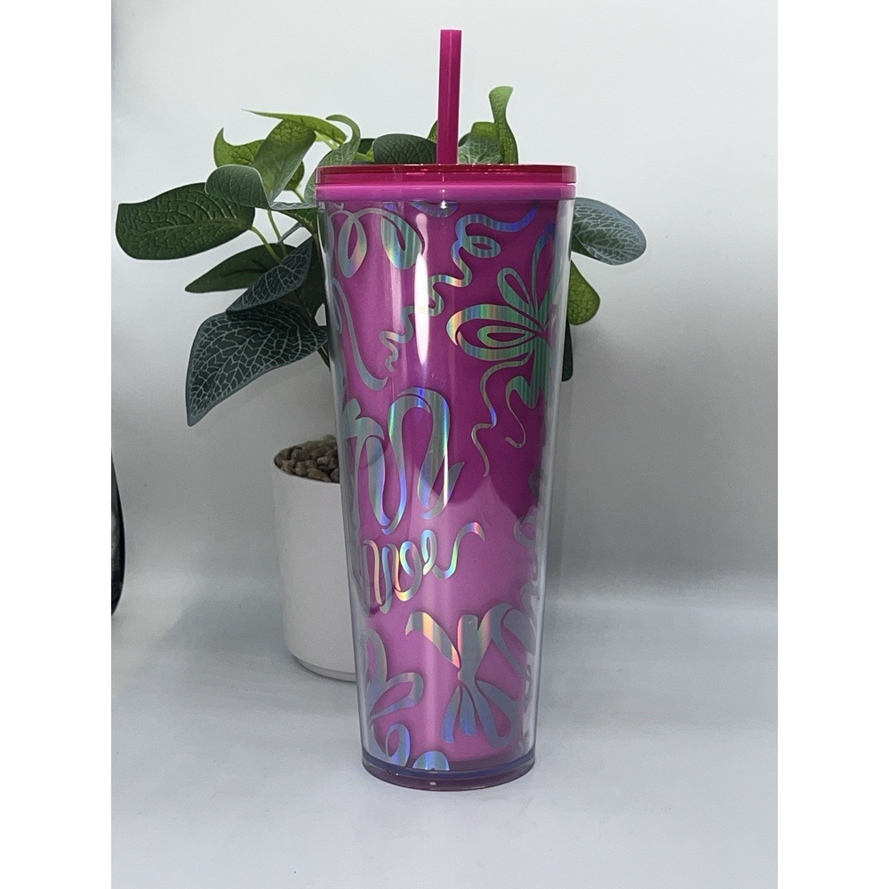 Starbucks Holiday 2023 Hot Pink With Silver Ribbon Color Change Venti Tumbler - Picture 3 of 9